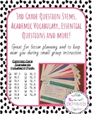 3rd Grade Reading Question Stems and Essential Questions Cards
