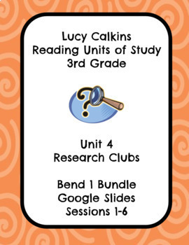 Preview of Lucy Calkins 3rd Grade Reading Research Clubs Google Slides - Part 1