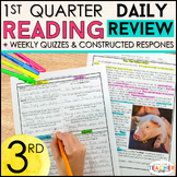 3rd Grade Reading Spiral Review | Reading Comprehension Passages | 1st Quarter