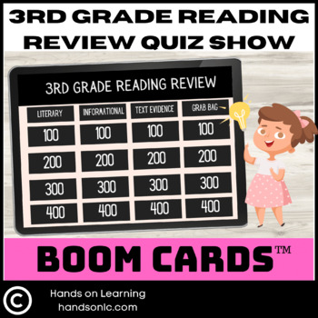 Preview of 3rd Grade Reading Review Quiz Show Boom Cards