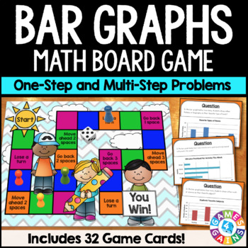 Preview of Data & Graphing Activity Game Read Interpret Bar Graphs Practice 3rd Grade Math