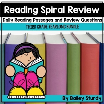 Preview of 3rd Grade Reading Spiral Review BUNDLE Comprehension Passages