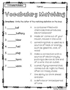 3rd grade reading street vocabulary matching units 1 6