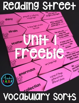 Preview of 3rd Grade Reading Street Vocabulary Sorts Unit 1 Freebie