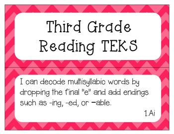 3rd Grade Reading TEKS 