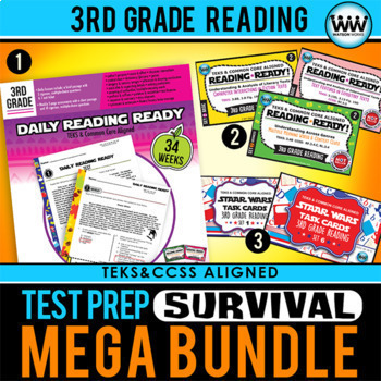 Preview of 3rd Grade Reading TEST PREP SURVIVAL MEGA BUNDLE STAAR / NEW ELAR TEKS