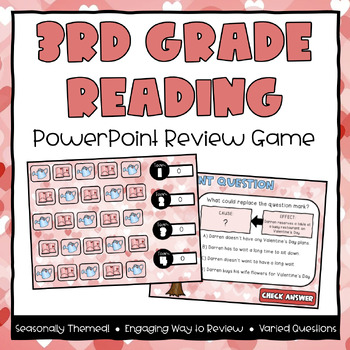 Preview of 3rd Grade Reading Valentine's Day Powerpoint Review Game
