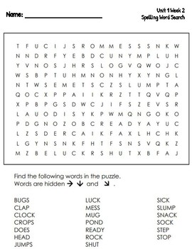 3rd Grade Reading Wonders Unit 1-6 Spelling Word Searches & Vocab ...
