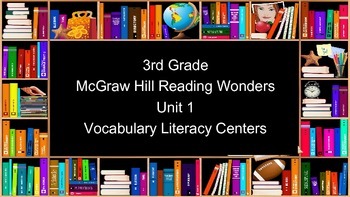 Preview of 3rd Grade Reading Wonders Unit 1 Vocabulary Task Cards BUNDLE