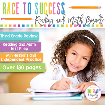 Preview of 3rd Grade Reading and Math Test Prep Bundle | Third Grade Review | Common Core