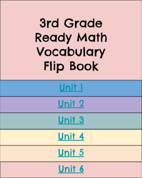 Preview of 3rd Grade Ready Math Vocab Digital Flipbook | Editable | Google Slides | No Prep