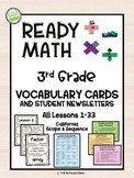 3rd Grade Ready Math Vocabulary Cards - CA Scope and Sequence