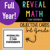 3rd Grade Reveal Math FULL YEAR BUNDLE Objective Cards for