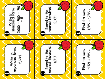 Preview of *Best Seller!*  3rd Grade Review Task Cards
