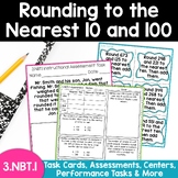 3rd Grade Rounding 3.NBT.1 Task Cards Assessments Centers 