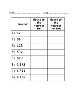 3rd Grade Rounding Quiz by Lisa's Learning Shop | TpT