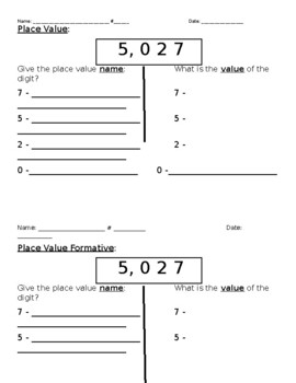 Preview of Place Value up to 1,000 worksheet