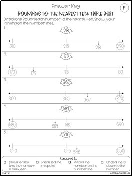 3rd Grade Rounding to the Nearest 10 Worksheets & Answer Keys | TpT