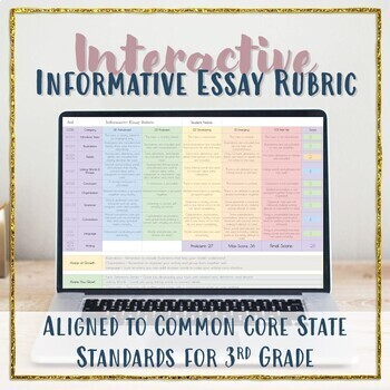 Preview of 3rd Grade Rubric for Informative Essay - Aligned to Common Core