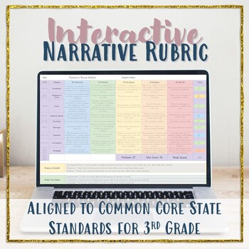 Preview of 3rd Grade Rubric for Personal Narrative - Aligned to Common Core