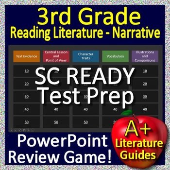 Preview of 3rd Grade SC READY Test Prep Reading Literature and Narrative Skills Review Game