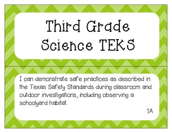 3rd Grade SCIENCE TEKS "I Can" Statement Posters by Peppy Zesty Teacherista