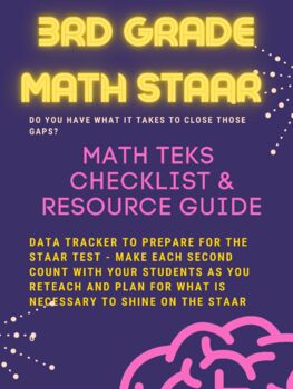Preview of 3rd Grade STAAR Math Skill and Resource Tracker