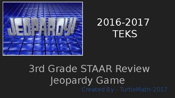 Preview of 3rd Grade STAAR Review Jeopardy Game  2016-17