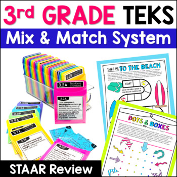 Preview of 3rd Grade STAAR Review Math TEKS - Games, Assessments, STAAR Practice