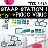 3rd Grade STAAR STATION 1: PLACE VALUE | TEKS 3.2A 3.2D | 