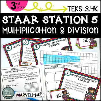 Preview of 3rd Grade STAAR STATION 5: MULTIPLICATION & DIVISION | TEKS 3.4K | Math Center