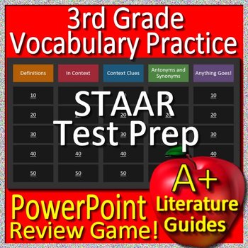 Preview of 3rd Grade STAAR Test Prep Vocabulary Reading Review Game