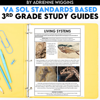 Preview of VA SOL 3rd Grade Study Guides Bundle