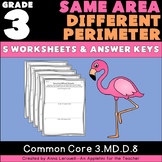 Same Area Different Perimeter Worksheets & Teaching Resources | TpT