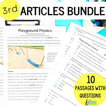 Preview of 3rd Grade Science Articles BUNDLE | Reading Comprehension Passages and Questions