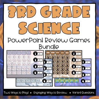 Preview of 3rd Grade Science Jeopardy Review Games Bundle