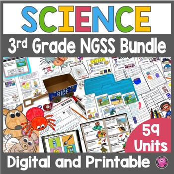 Preview of 3rd Grade Science Curriculum Lessons Worksheets Projects & Activities Bundle