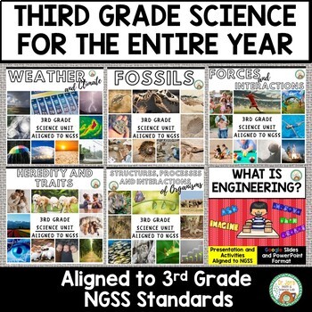 Preview of 3rd Grade Science -NGSS Aligned- Entire Year Bundle