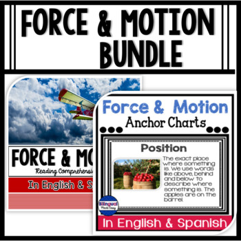 Preview of 3rd Grade Science Passages and Anchor Charts in English Spanish Forces & Motion