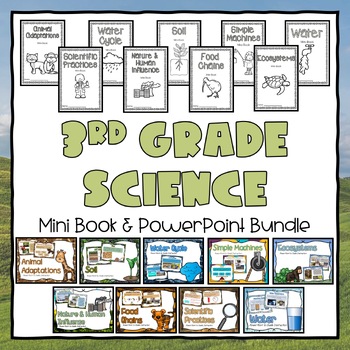 Preview of 3rd Grade Science Powerpoint & Mini Book Bundle