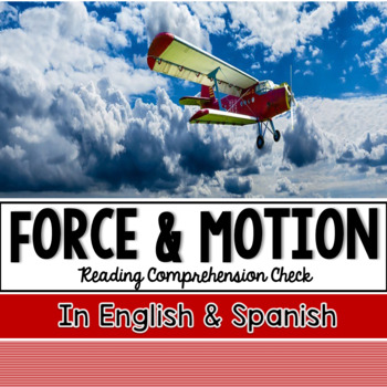 Preview of 3rd Grade Science Reading Comprehension in English & Spanish Forces and Motion