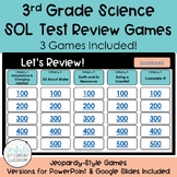 3rd Grade Science SOL Test Prep - Review Games - 3 Jeopard