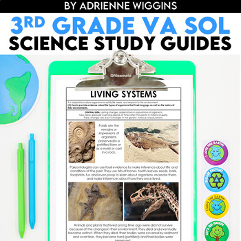 Preview of 3rd Grade Science VA SOL STUDY GUIDES