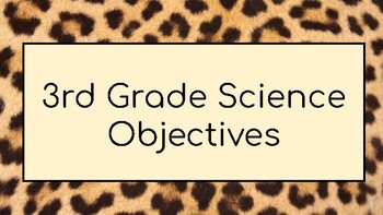 3rd Grade Science TEKS Objectives Cheetah Print by Chafin Cheetahs