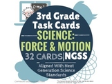 3rd Grade Science Task Cards: Force & Motion (32 Cards)