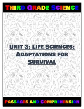 Preview of 3rd Grade Science- Unit 3 Life Sciences: Adaptations for Survival