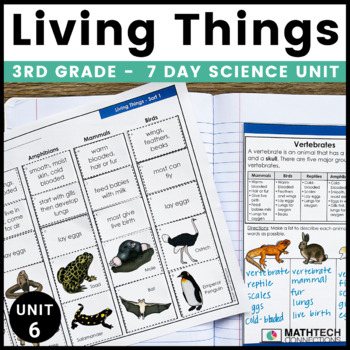 3rd Grade Science Unit 6: Living Things Classifying Animals, Food Chain, &  More