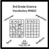 3rd Grade Science Vocabulary BINGO