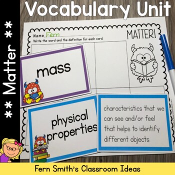 Preview of Matter - A Third Grade Science Vocabulary Unit