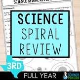 3rd Grade Science Weekly Spiral Review | Warmups Homework 